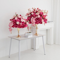 Boules de fleurs blanches artificielles en soie, parfumées, faites à la main, pour décoration de mariage, centres de table en forme de rose
