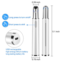 Appareil de soin des yeux chauffant à vibrations soniques pour éliminer les cernes et lutter contre le vieillissement, stylo masseur facial pour les yeux