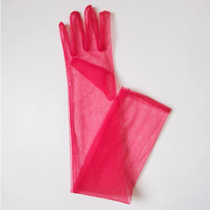 Nouveau femmes Ultra mince gants <span class=keywords><strong>Tulle</strong></span> coude longue robe de mariée mitaines pure Transparent crème solaire Vintage gants - Product Image 2