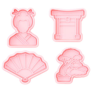 Série japonaise 3D dessin animé Biscuit moule bricolage argile Animation imprimé Biscuit presse plastique Cookie timbres Art fille-ventilateur-pot - Product Image 2