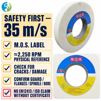 Meule en céramique d'alumine blanche fusionnée WA46 300x40x127mm, grain 46, 35m/s pour affûtage d'outils et de fraises, OEM ODM
