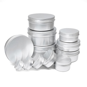 Barattoli <span class=keywords><strong>in</strong></span> Alluminio Rotondi da 15ml, 30ml, 2oz, 100ml, 150ml, 6oz, 250ml, Contenitori <span class=keywords><strong>in</strong></span> Alluminio per Cosmetici - Product Image 1