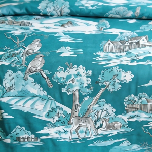 100% Cotton Reversible Plant Pattern <strong>Duvet</strong> <strong>Cover</strong> Set with Polyester Filling 300tc Thread Count Modern Style All-Season Use - Product Image 4