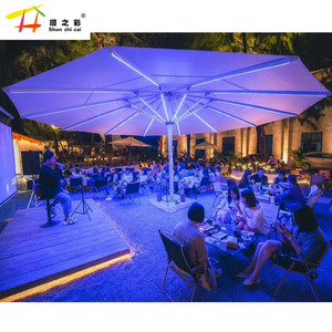 Parasol de terrasse électrique LED sur mesure de grande taille en aluminium avec télécommande pour restaurant, plage, café en plein air - Product Image 3