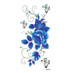 Tatuajes Temporales Impermeables para Mujer, Diseño de <span class=keywords><strong>Flores</strong></span>, Rosas, Peonías y Ciruelas, para Hombro, Cuello y <span class=keywords><strong>Brazo</strong></span> - Product Image 5
