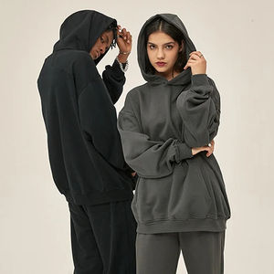 Yingling logo personnalisé unisexe uni surdimensionné 100% coton saint valentin sweat à capuche épais éponge française 350 Gsm sweat à capuche blanc - Product Image 3