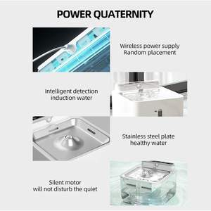 Elecpet Distributeur d'eau intelligent sans fil pour chats, couleur blanche, avec détecteur, adapté au camping en extérieur. En - Product Image 5