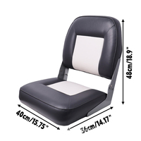 Siège de bateau rabattable à dossier bas en promotion, chaise de pêche marine étanche avec rembourrage épais en éponge, accessoire universel pour bateau