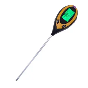 4 In 1 Digital PH Meter Soil Moisture Monitor Temperature Sunlight Tester For Gardening Plants Farming