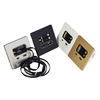 Boente 86*86mm Mini maison cachée USB prise de courant de table mur électrique universel foudre type-c câble 16A courant nominal