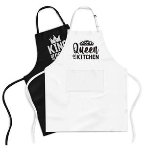 100% polyester siyah ayarlanabilir önlük önlük 2 cepler ile pişirme mutfak önlükleri kadın erkek şef hediye - Product Image 4