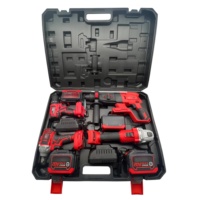 Ensemble d'outils électriques sans fil 21V 4 pièces : perceuse, meuleuse d'angle, marteau perforateur, clé à chocs, kit combiné au lithium