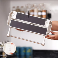 Distributeur magnétique 3-en-1 pour film alimentaire avec coupe-papier, pour papier aluminium et essuie-tout, organisateur mural pour réfrigérateur et cuisine