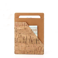 Dompet bambu tempat kartu kayu memblokir pemegang kartu Pop up dompet tempat kartu kayu