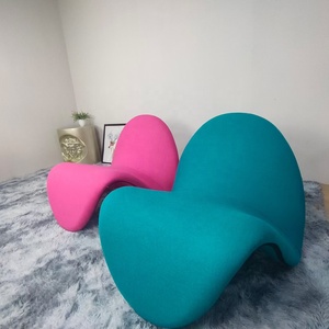 Sedia a vendita diretta in velluto <span class=keywords><strong>con</strong></span> <span class=keywords><strong>pouf</strong></span> mobili per soggiorno italiani semplice sedia per il tempo libero piccola famiglia - Product Image 4