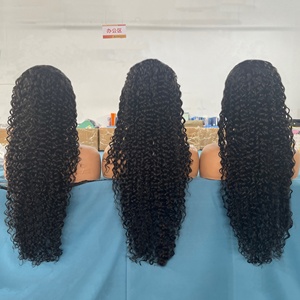 Vietnamese rauw haar ananasgolf pruik bone straight 36 inch Spaanse krul golf pruik van mensenhaar 13 bij 6 Birmees krul golf pruiken - Product Image 2