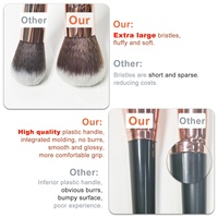 Ensemble de pinceaux de maquillage de luxe pour les yeux, le fond de teint, les lèvres, logo personnalisé, pinceaux de maquillage 15 pièces avec seau