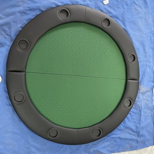 Mesa de Póker Redonda Plegable para 8 Jugadores, Tablero Plegable Portátil con Portavasos y Acolchado Verde para Juegos de Entretenimiento y Ocio - Product Image 2