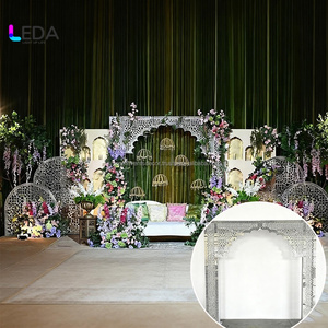 Ensemble d'arche de mariage au design moderne et lisse, design creux, style indien de luxe, décoration de scène pour événements de mariage, panneau de fond - Product Image 5