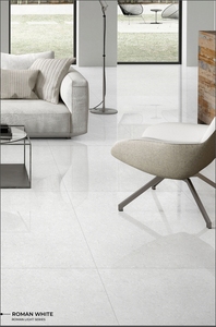 Azulejos de Piso Interiores de Porcelana Mate de Alta Calidad con Diseño Moderno, Antideslizantes, 800x800 mm, Blanco Romano, Decoración para Villas y Apartamentos - Product Image 3