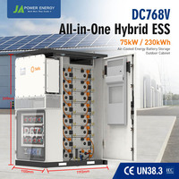 Système de stockage de batterie commercial tout-en-un JApower 75 kW 230 kWh refroidi par air avec onduleur hybride Solis pour l'alimentation de secours des hôtels et des complexes hôteliers