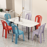 Chaise de Salle à Manger Empilable en Plastique Épaissi Antidérapante pour Enfants, Chaise d'Apprentissage à Dossier en Plastique pour Mobilier de Maison
