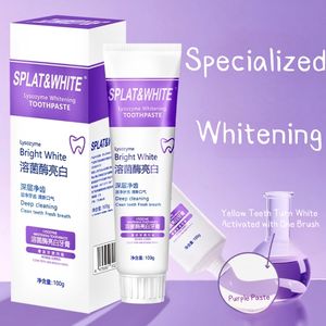 SPLAT & WHITE Lysozyme <span class=keywords><strong>dentifrice</strong></span> blanchissant pour adultes saveur menthe fraîche à base de plantes anti-carie blanchissant dents sensibles amical - Product Image 1
