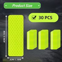 30 pièces de ruban réfléchissant, 3 cm x 8 cm, autocollants imperméables auto-adhésifs, utilisation en extérieur sur vélo/camion/voiture/moto/vêtements/casque