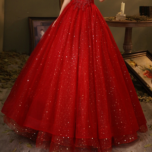 Vestido <span class=keywords><strong>de</strong></span> Noche y <span class=keywords><strong>Fiesta</strong></span> Feishiluo para Mujer, Rojo, Lujo Brillante, <span class=keywords><strong>de</strong></span> Encaje, Largo hasta el Suelo, Barato, para <span class=keywords><strong>Boda</strong></span> y Graduación - Product Image 6