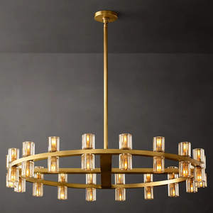 36" Round LED Chandelier Modern American Style Antique Brass Gold Crystal Chandelier For Living Room - Product Image 3