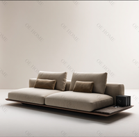 Ensemble de canapés modulaires confortables pour salon, revêtement en velours, canapé d'angle carré avec design moderne, pieds en bois