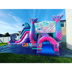 Maison gonflable de château combiné commercial de rebond avec la piscine et la glissière pour le divertissement extérieur - Product Image 6