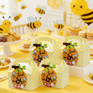 <strong>Bee</strong> Theme Portable Party Favour <strong>Gift</strong> Treat Packaging Paper Box Handle Recycled Recyclable Birthday Baby Shower Party Supplies - Product Image 6
