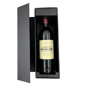 กล่องกระดาษแข็งสีแดงแบบพับได้สุดสร้างสรรค์กล่องใส่ของขวัญสำหรับไวน์แดงกล่องของขวัญสำหรับผู้ชาย