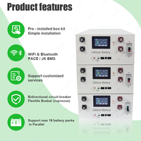 Boîtier XIHO 15 kWh 51.2 V LiFePO4 MB56 MB31 LF280K, Kit de Boîtes à Batteries Lithium DIY 314 Ah 280 Ah 16S 48 V avec BMS JK PACE 200A