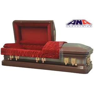 <span class=keywords><strong>ANA</strong></span> Fabriqué en Chine Prix d'usine Style américain 18ga Cercueil en métal funéraire intérieur en acier <span class=keywords><strong>rouge</strong></span> - Product Image 1