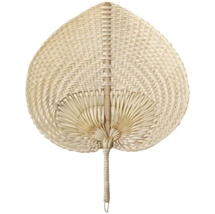 Abanico de bambú chino tradicional, regalos personalizados hechos a mano, abanicos de mano de hoja de palma naturales de mimbre hechos a mano