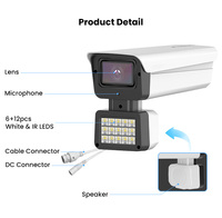 Kit de caméra de sécurité POE avec projecteur dissuasif actif, 5MP, détection humaine par IA, vision nocturne IR, microphone intégré, audio unidirectionnel