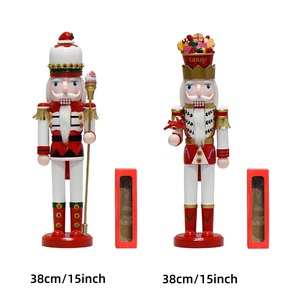 LINGKAI Christmas Decorations Hot Sale 38cm Handmade Wooden <strong>King</strong> Nutcracker <strong>Xmas</strong> Ornaments Figurines for New Year Gift - Product Image 6