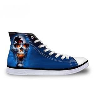 Chaussures en toile pour femmes à tige haute imprimées en 3D personnalisées, chaussures de skate décontractées respirantes pour hommes, chaussures personnalisées avec service OEM - Product Image 2