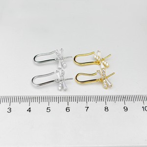 22378DIY Accesorios de Perlas, Pendientes de Plata S925 con Cuentas Redondas de 9-15 mm, Soporte Vacío Estilo Hoja, Pendientes Largos de Moda - Product Image 4