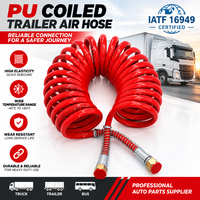 Tuyau de frein pneumatique enroulé HJYAJZT anti-corrosion en métal léger avec corps en PU pour système de freinage pneumatique de remorque multi-essieux