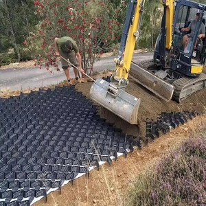 สีดำ/เขียว HDPE Geocell ตารางการเสริมแรงพื้นดินสำหรับถนนลาดทางเข้าที่จอดรถและการรองรับภาระหนัก - Product Image 4