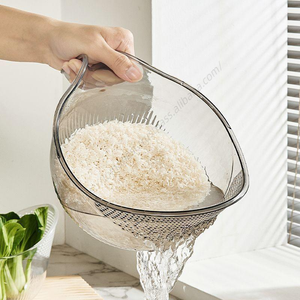 Cesta de drenaje multifunción de plástico para cocina Syh1381 al por mayor, colador para arroz y frutas con asa, escurridor - Product Image 1
