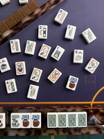 Collection de bibliothèque : Ensemble de Mahjong américain, tuiles mignonnes Hibou et Tasse à café, Cadeau élégant pour les amateurs de Mahjong