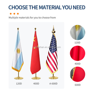 Offerta Speciale: Set di Bandiere Nazionali Personalizzate da Interno con Supporto, Bandiere con Frange in Poliestere Satinato Resistente per Ufficio - Product Image 4