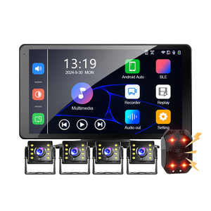 10.1 inch 4CH xe tải hệ thống giám sát không dây Carplay & Android tự động màn hình cảm ứng Dash Cam xe Stereo với 1080P sao lưu máy ảnh - Product Image 1