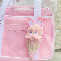 Porte-clés pendentif sac en peluche mini cornet de crème glacée 5 cm, personnalisable, idéal pour idoles Kpop, en coton PP, couleur personnalisée, décoration de sac à dos