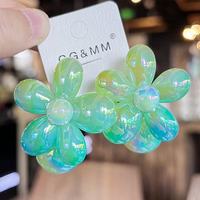 Vente en gros d'élastiques à cheveux personnalisés 2 pièces/lot pour filles élastiques à cheveux pour enfants couleur dégradée heurtoir à fleurs Accessoires pour cheveux de bébé