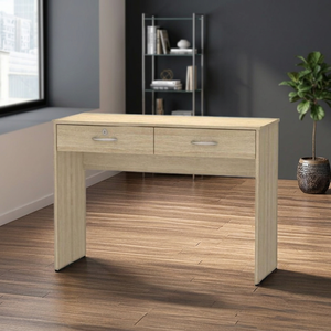 Escritorio Moderno de Madera para Oficina en Casa Furnizone Modelo 1327, 2 Cajones de Almacenamiento, Diseño de Panel que Ahorra Espacio, Colores Personalizados, Ensamblaje - Product Image 2